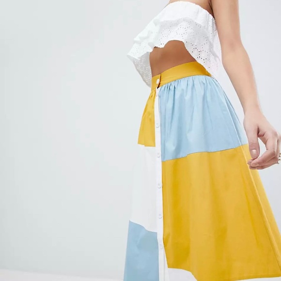 ASOS Color block midi skirt NWT - Picture 7 of 12
